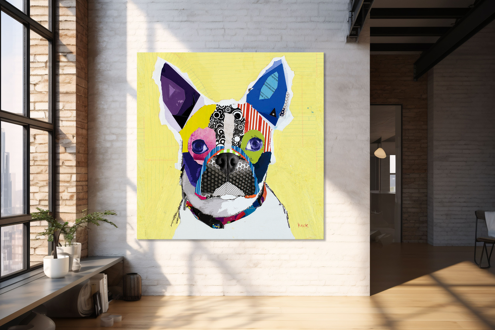 Colorful Dog Art Prints. Modern dog art prints on canvas. 