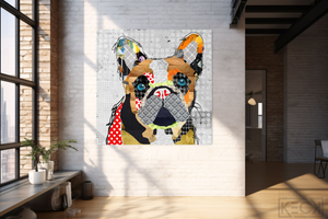 Huge selection of dog art prints. French Bulldog dog art prints on canvas.