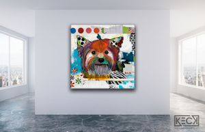 Abstract Dog Art Collage Canvas Prints Forsale