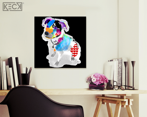 Dog Art Prints. colorful pit bull dog art