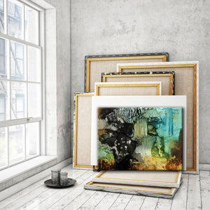 #090611 <br>Abstract Art Canvas Print <br> Title: Conquering The Shadows