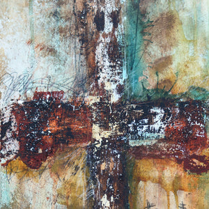 #091601 Abstract Cross Art Print