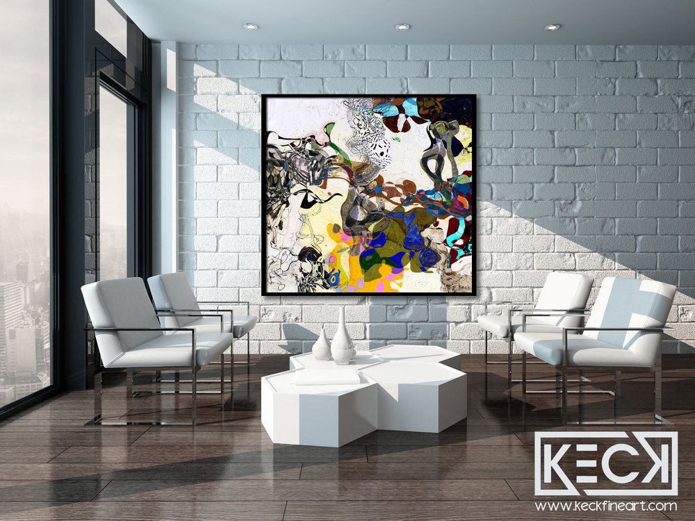 #101701 <br>Down The Rabbit Hole Series<br> Off With Their Heads<br> Abstract Canvas Art Print