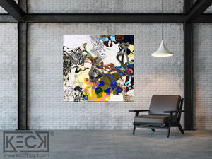 #101701 <br>Down The Rabbit Hole Series<br> Off With Their Heads<br> Abstract Canvas Art Print