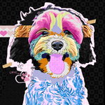 Colorful dog art prints. modern dog art on canvas