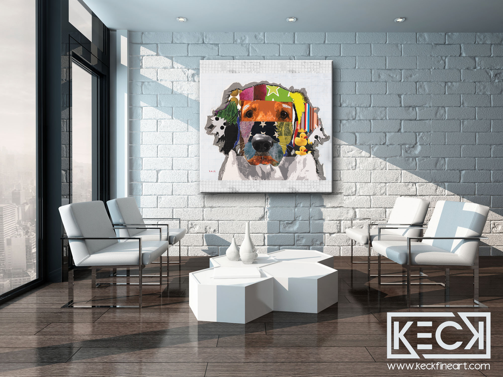 Golden Retriever Art. colorful art prints of the Golden Retriever dog