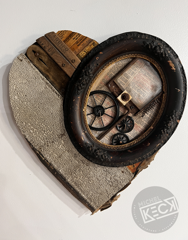 Heart Assemblages / Sculptures from reclaimed, recycled & found objects