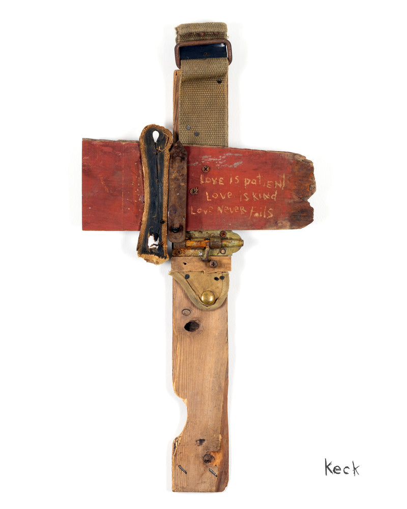 #012303<br> Found Object Assemblage <br> Cross Art
