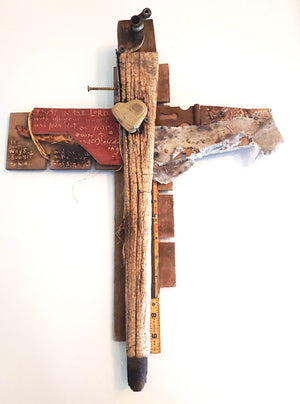 #CCC23 <br> Found Object Assemblage <br> Cross Art
