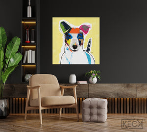 Dog Art Prints. large and small dog art prints. colorful and modern dog art prints.