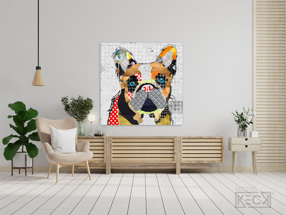Dog Art Prints on Canvas. Colorful dog art prints. LARGE dog art prints for modern decor.