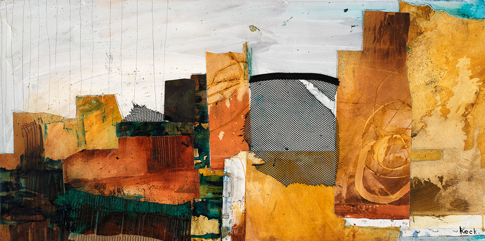 
                
                    Load image into Gallery viewer, ABSTRACT SKYLINE MIXED MEDIA ART by Michel Keck
                
            