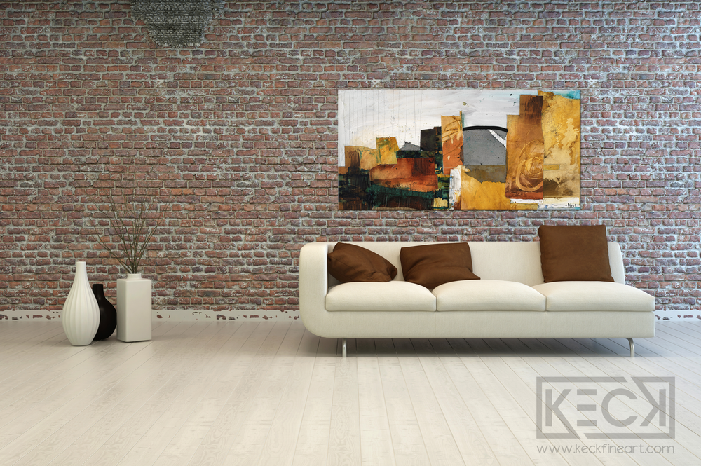 
                
                    Load image into Gallery viewer, Modern Abstract Skyline Art on Canvas
                
            