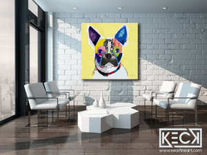 Large Dog Art Prints on Canvas by Michel Keck