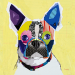 Colorful Modern Dog Art Print of Boston Terrier by Michel Keck
