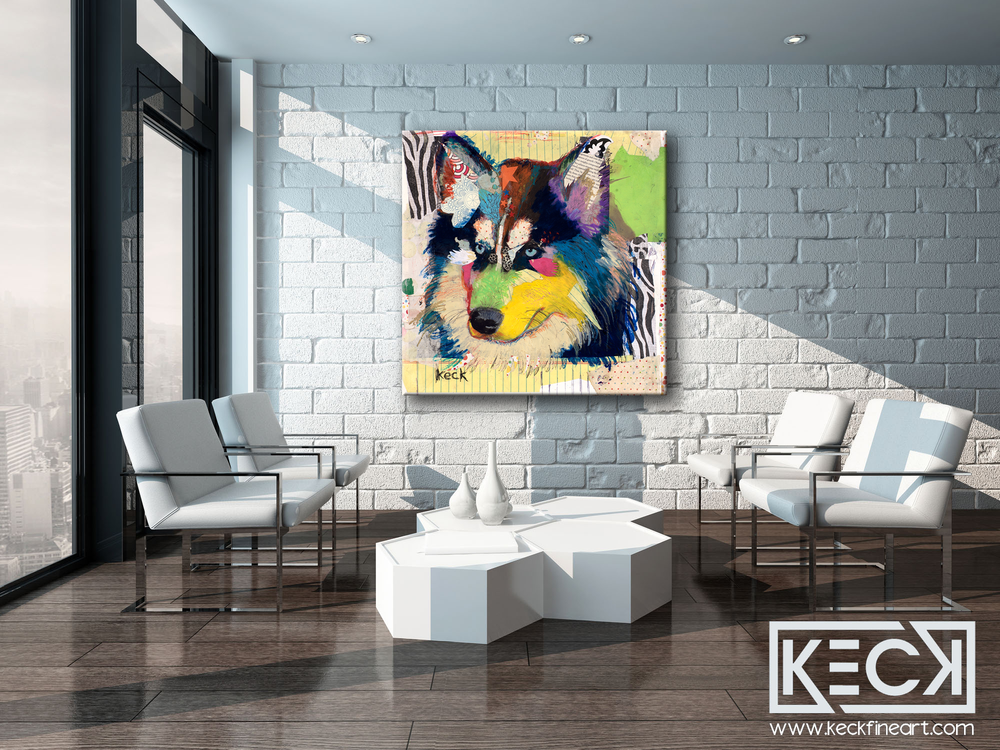 
                
                    Load image into Gallery viewer, Siberian Husky Art | Colorful Siberian Husky Pop art prints on canvas by MIchel Keck
                
            