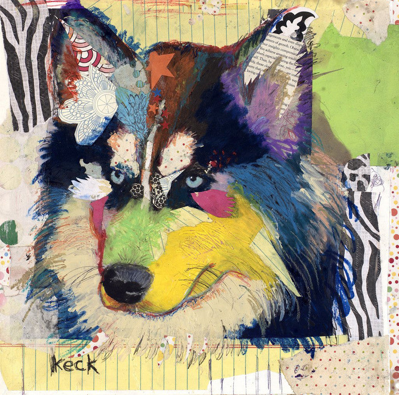 Original Dog Art Collage: Siberian Husky