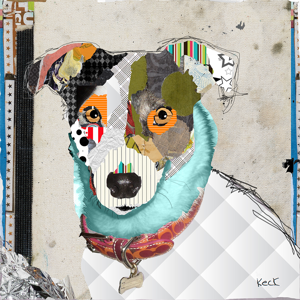 Jack Russell Rat Terrier Mix Dog Art by Michel Keck
