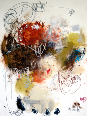 #011604<br> Hard Fight To Win <br> Original Abstract Painting on Paper