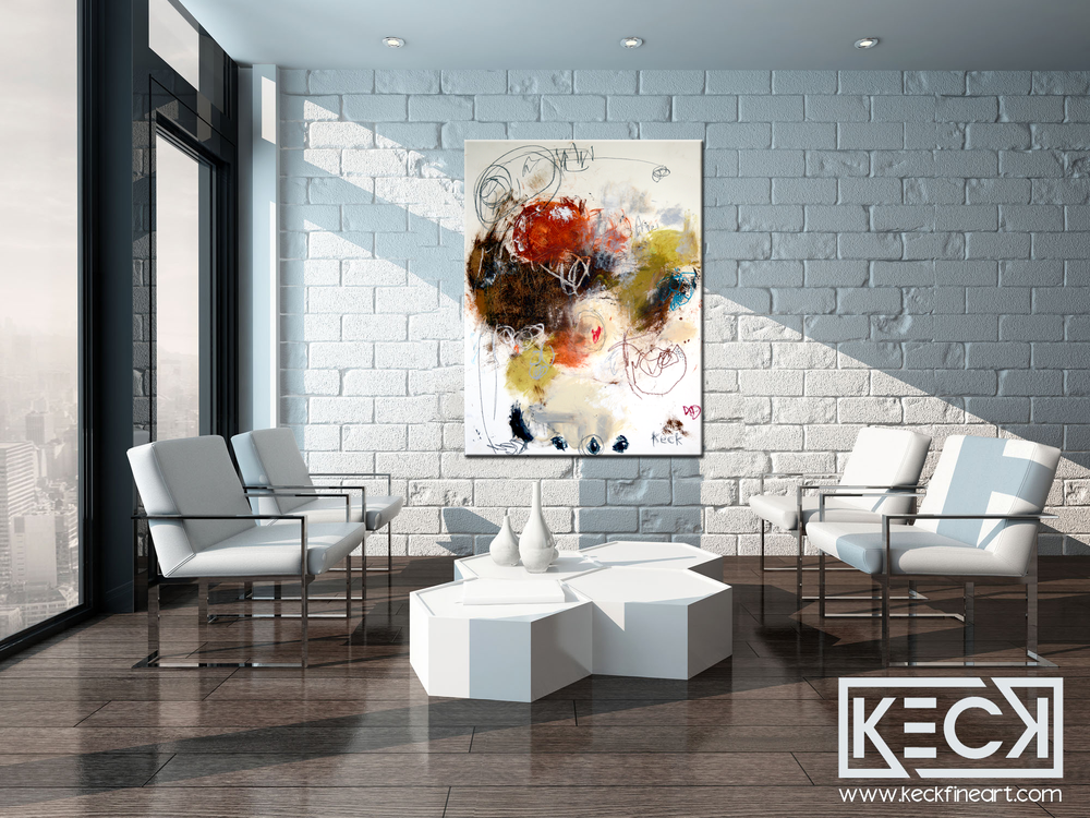 #011604<br> Abstract Canvas Art Print<br> Title: Hard Fight To Win