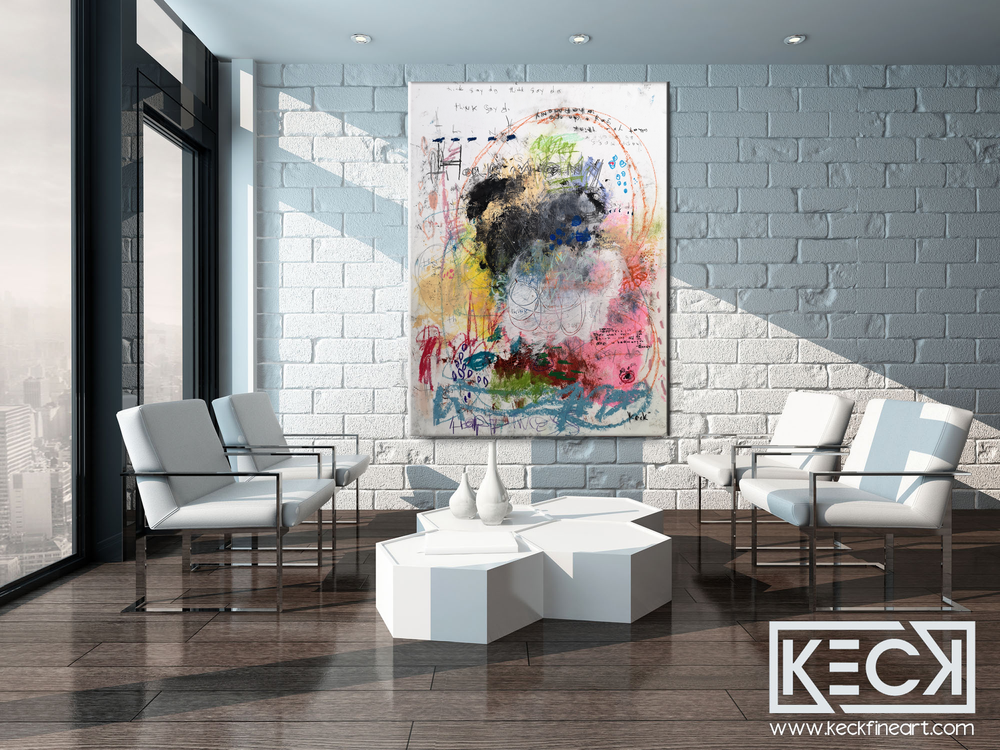 Colorful abstract art prints on canvas