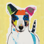 Dog Art Prints on Canvas. Colorful and modern dog art prints. jack russell dog art print