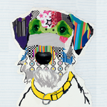 Dog art prints. airedale colorful modern dog art prints
