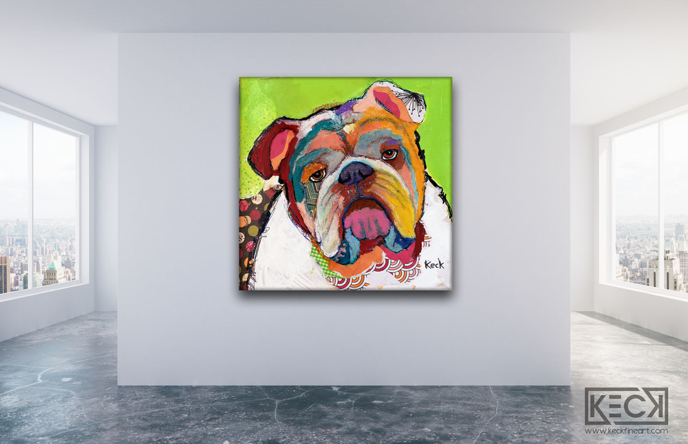 Abstract American Bulldog Art Prints