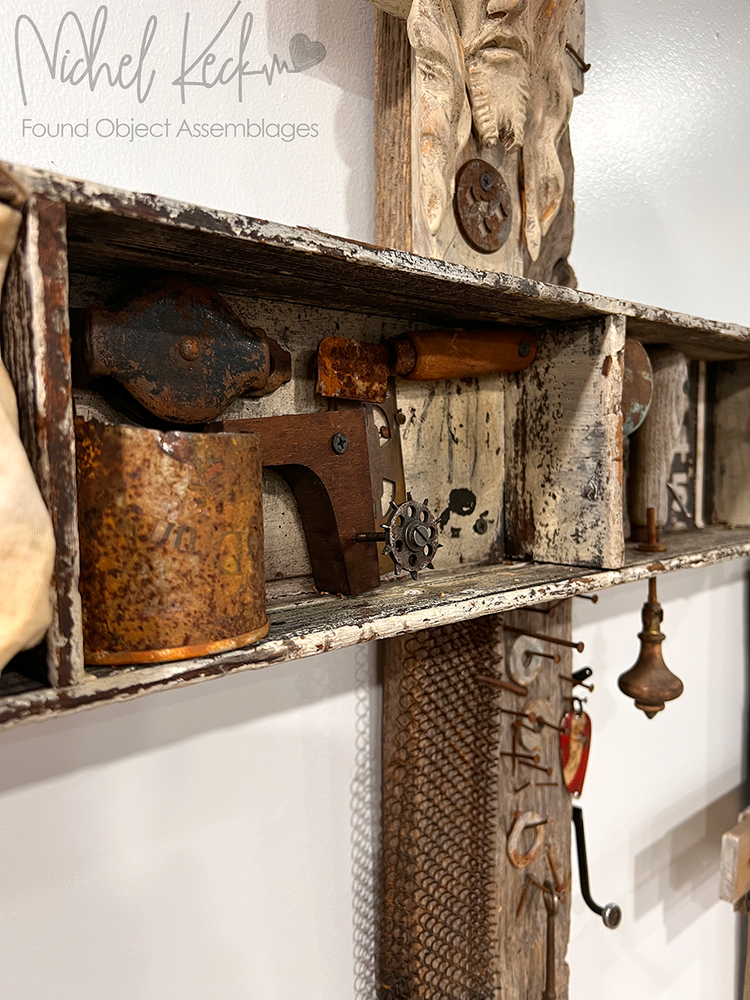 
                
                    Load image into Gallery viewer, #022210&amp;lt;br&amp;gt; Found Object Cross Art Assemblage
                
            