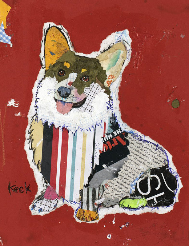 Original Dog Art Collage: Pembroke Welsh Corgi