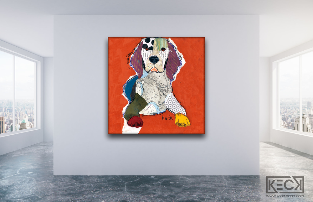 BEAGLE artwork. Modern and colorful beagle canvas and paper art prints.  Beagle art from small to HUGE sizes. 