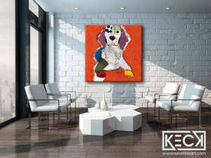 
                
                    Load image into Gallery viewer, Beagle art by dog artist Michel Keck. Colorful, bold beagle dog artwork.  Beagle paintings and beagle dog art prints.
                
            
