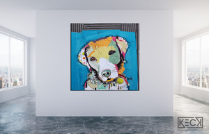 Labrador Artwork | Colorful, Modern Labrador Art Prints on canvas by Michel Keck