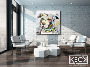 
                
                    Load image into Gallery viewer, Abstract Pit Bull Art Prints.  Pit Bull Pop Art Prints.  Collage Art Print of Pit Bull Dog
                
            