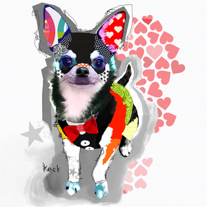 Chihuahua Dog Art Prints - Colorful Chihuahua Dog Art Collage Print by Michel Keck