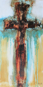 #061618 Abstract Cross Art Print