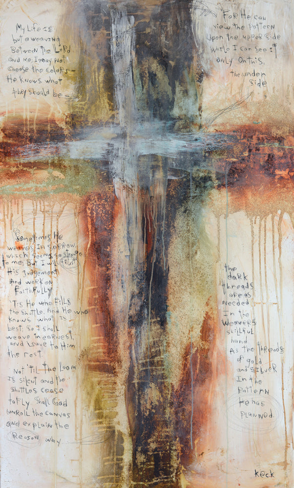 CROSS ART PRINTS. Abstract Cross Art Print with Scripture by Michel Keck
