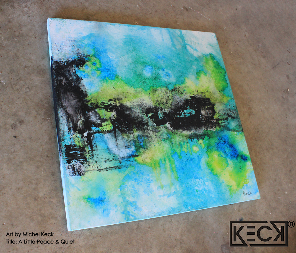 blue and green abstract art paintings