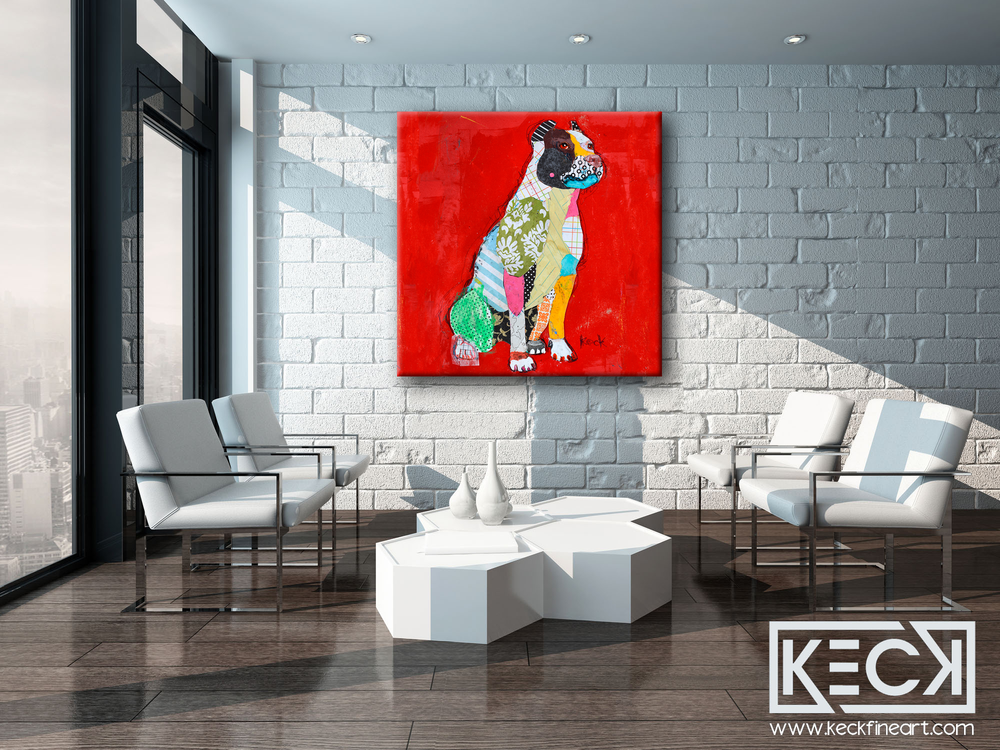 
                
                    Load image into Gallery viewer, Large, oversized art prints of pit bulls.  Modern art of the pit bull dog. 
                
            