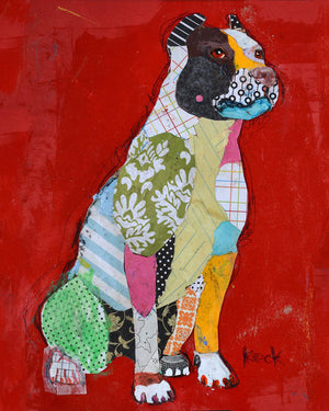 Original Dog Art Collage: Pit Bull