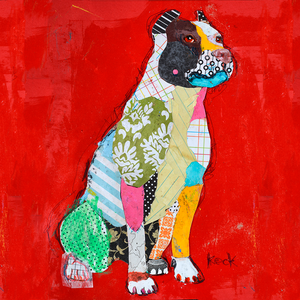 
                
                    Load image into Gallery viewer, Pit Bull Dog Art by Michel Keck | Colorful Pit Bull Dog Art 
                
            