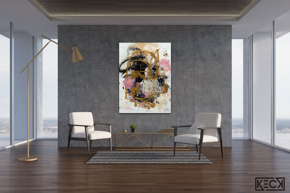 
                
                    Load image into Gallery viewer, PINK COLORFUL ABSTRACT ART BY MICHEL KECK
                
            