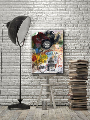 MIXED MEDIA ART Canvas Print of Time Waits for No One