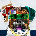 Boxer Dog Art. Colorful Abstract Boxer Dog art prints.