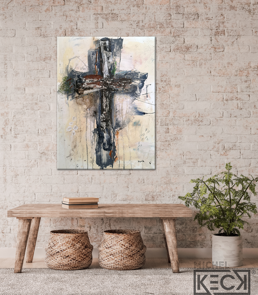 
                
                    Load image into Gallery viewer, Modern cross art. abstract paintings of crosses
                
            
