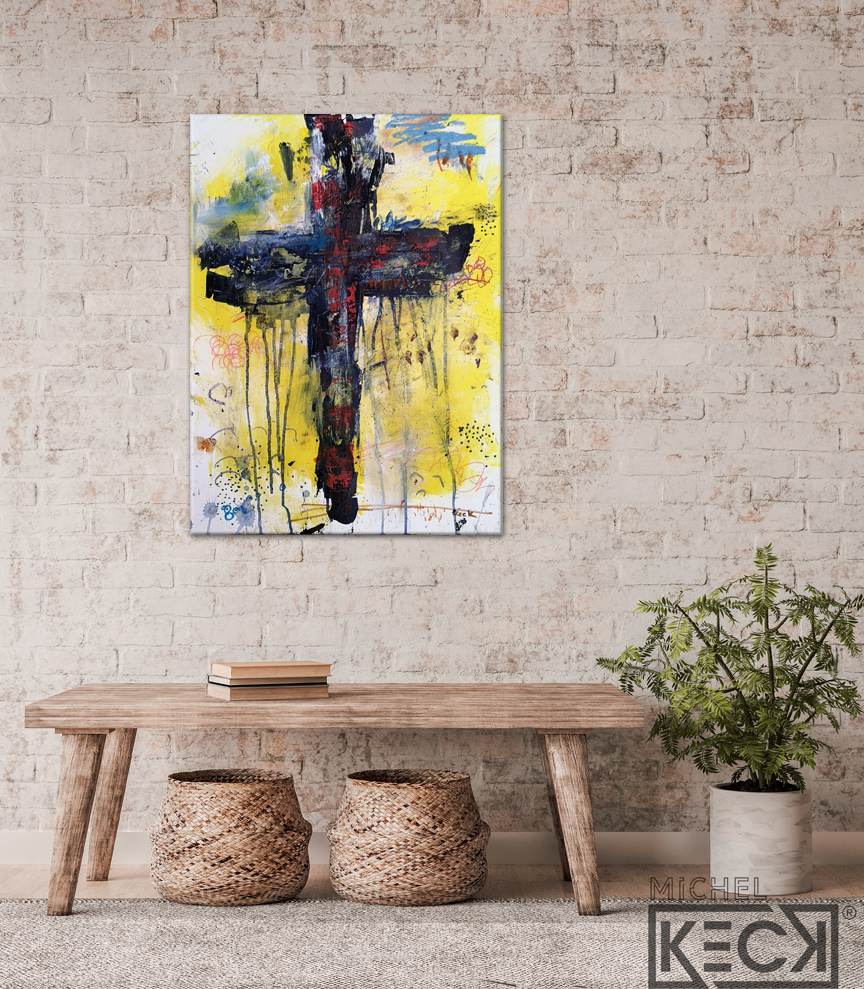 
                
                    Load image into Gallery viewer, #112004 Abstract Cross Art Print
                
            