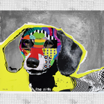 Dachshund Colorful Dog Art. Modern Dog Art Prints on Canvas by Michel Keck