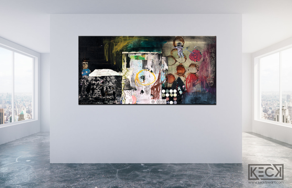 LARGE MIXED MEDIA COLLAGE ART: Oversized Collage and Mixed Media Art Prints
