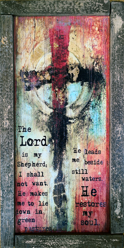 
                
                    Load image into Gallery viewer, #602087 Psalm 23 &amp;lt;br&amp;gt;The Lord Is My Shepherd Cross &amp;lt;br&amp;gt; Wood Art Print
                
            