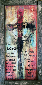 #602087 Psalm 23 <br>The Lord Is My Shepherd Cross <br> Wood Art Print